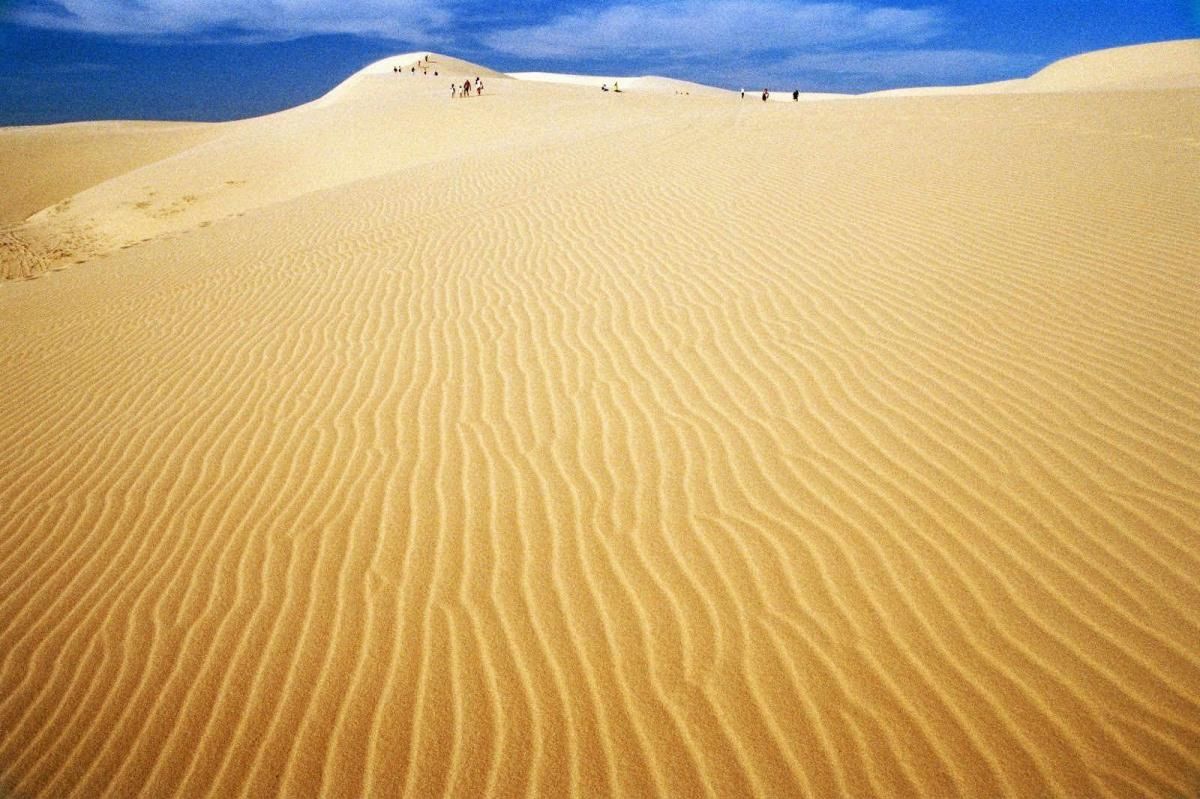 Với vị trí đắc địa tiếp giáp với bãi biển Nhơn Lý, đồi cát Phương Mai sở hữu một khung cảnh đẹp tuyệt vời