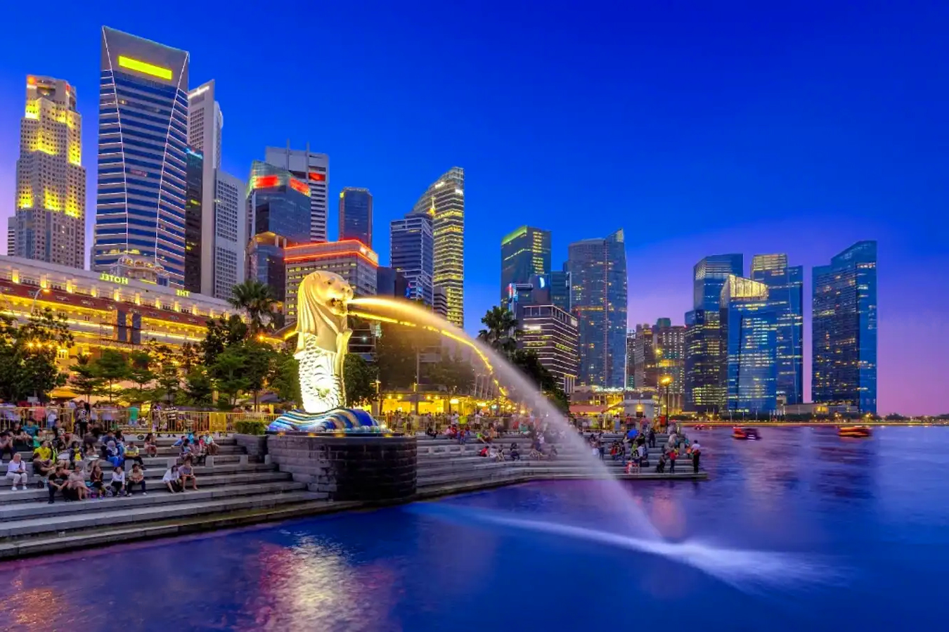 Công viên sư tử biển Merlion Park biểu tưởng của đất nước Singapore